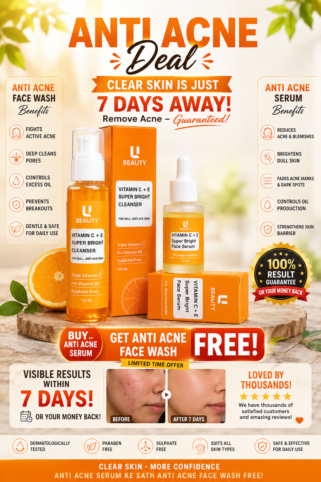 ANTI ACNE SERUM (WITH FREE ACNE FACEWASH )
